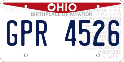 OH license plate GPR4526