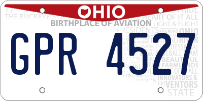 OH license plate GPR4527