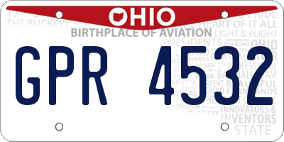 OH license plate GPR4532