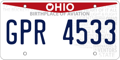 OH license plate GPR4533