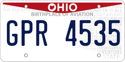 OH license plate GPR4535