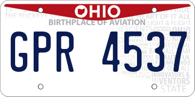 OH license plate GPR4537