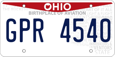 OH license plate GPR4540