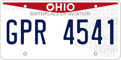 OH license plate GPR4541