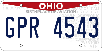 OH license plate GPR4543