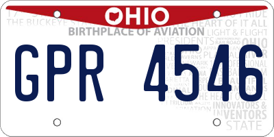 OH license plate GPR4546