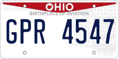 OH license plate GPR4547