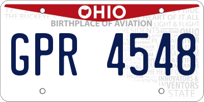 OH license plate GPR4548