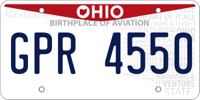 OH license plate GPR4550