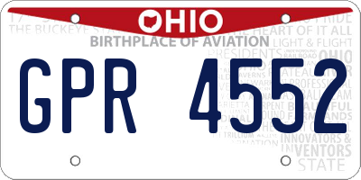 OH license plate GPR4552