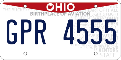 OH license plate GPR4555
