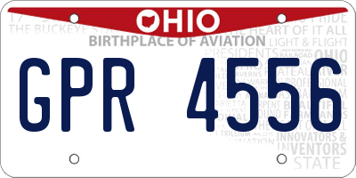 OH license plate GPR4556