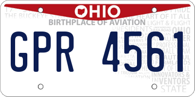 OH license plate GPR4561