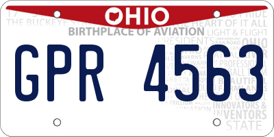 OH license plate GPR4563