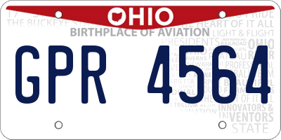 OH license plate GPR4564