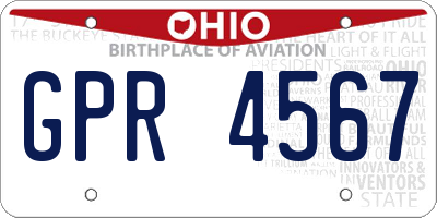 OH license plate GPR4567