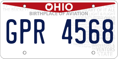 OH license plate GPR4568