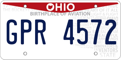 OH license plate GPR4572