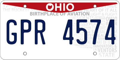 OH license plate GPR4574