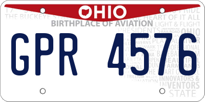 OH license plate GPR4576