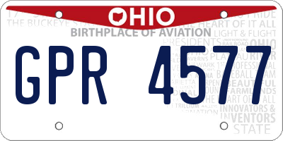 OH license plate GPR4577