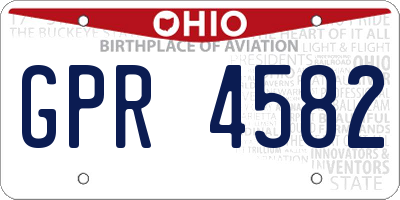 OH license plate GPR4582