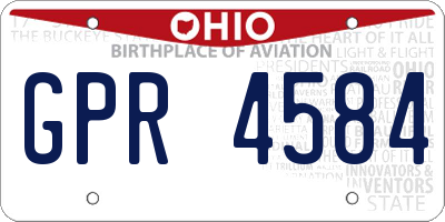 OH license plate GPR4584