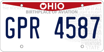 OH license plate GPR4587