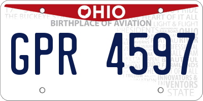 OH license plate GPR4597