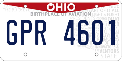 OH license plate GPR4601