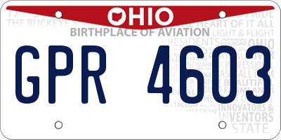 OH license plate GPR4603