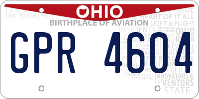 OH license plate GPR4604