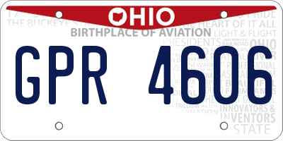 OH license plate GPR4606