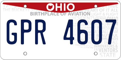 OH license plate GPR4607