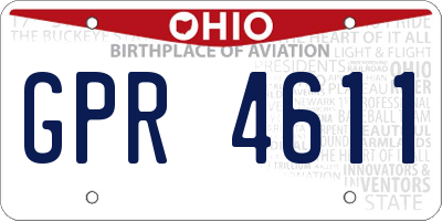 OH license plate GPR4611