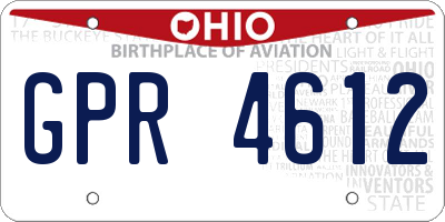 OH license plate GPR4612