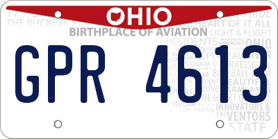 OH license plate GPR4613