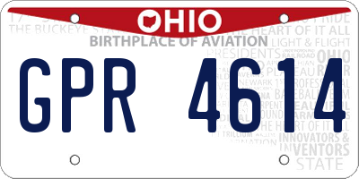 OH license plate GPR4614