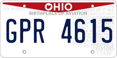 OH license plate GPR4615