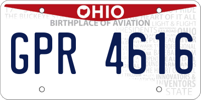 OH license plate GPR4616