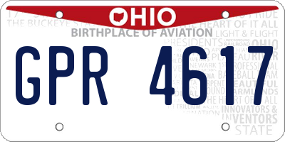 OH license plate GPR4617