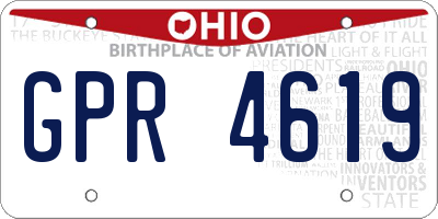 OH license plate GPR4619