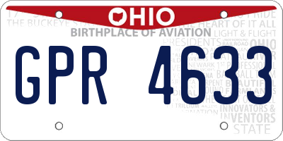 OH license plate GPR4633