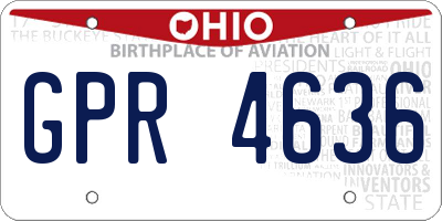OH license plate GPR4636
