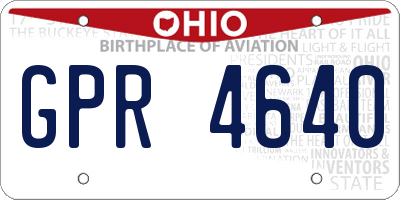 OH license plate GPR4640