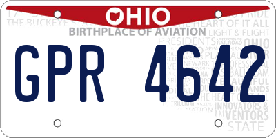 OH license plate GPR4642