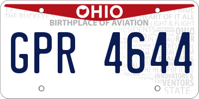 OH license plate GPR4644