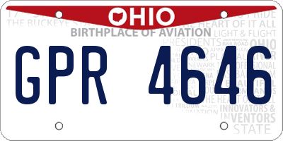 OH license plate GPR4646