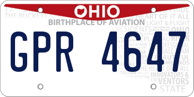 OH license plate GPR4647