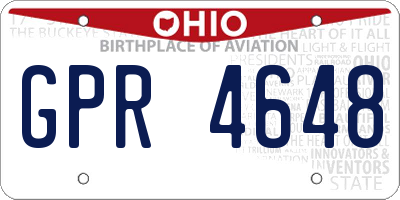 OH license plate GPR4648